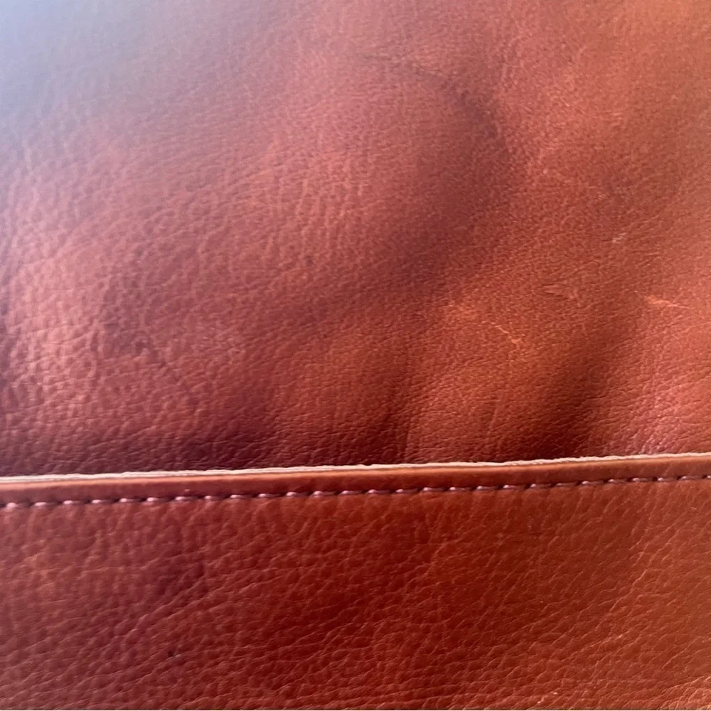 MARGOT New York Pinking Hobo Leather Brown Bag Purse
